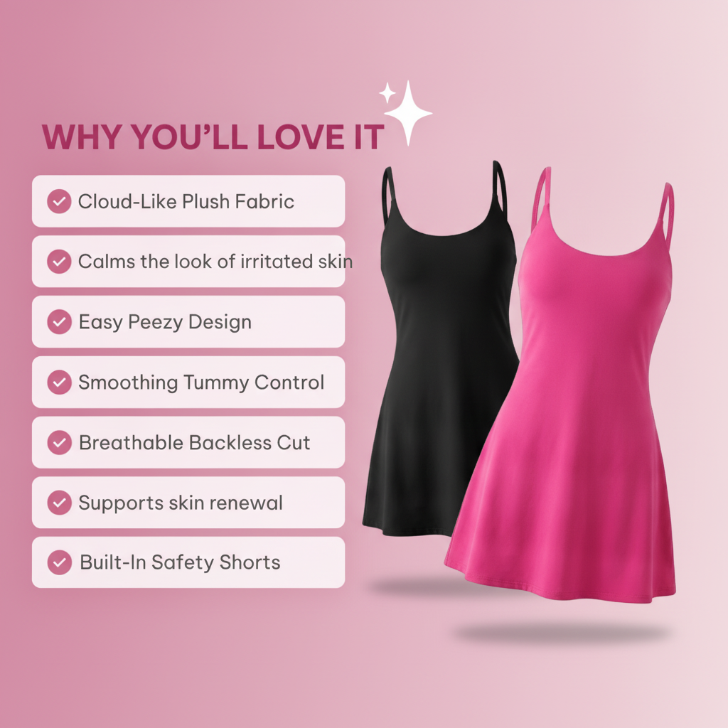 Sculptelle™ Tummy-Control Active Dress With Built-In Shorts